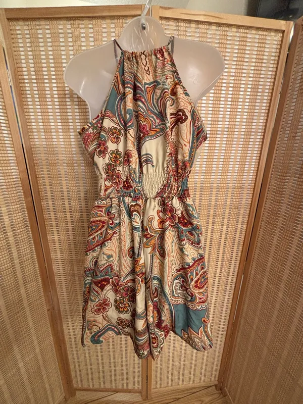 Cupshe Paisley Halter hankerchief mini dress - Image 7