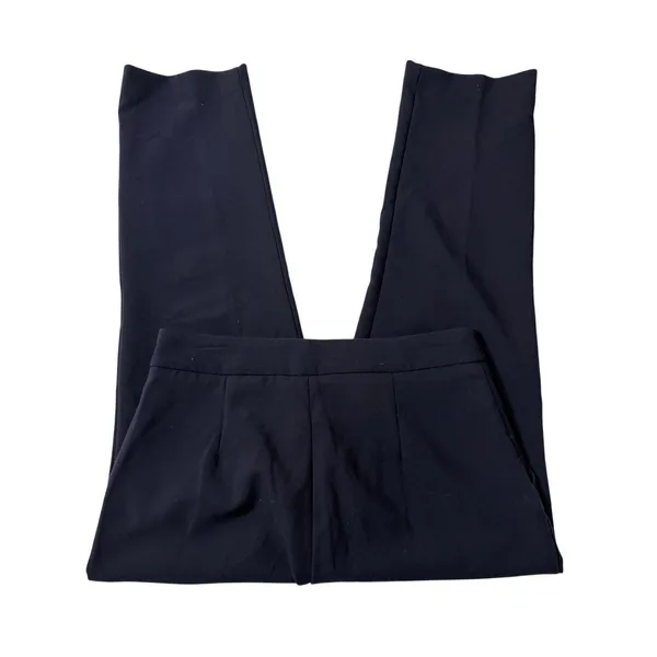 H&M Navy Tailored Ankle Pants 10 Gold Button Preppy Workwear - Image 5