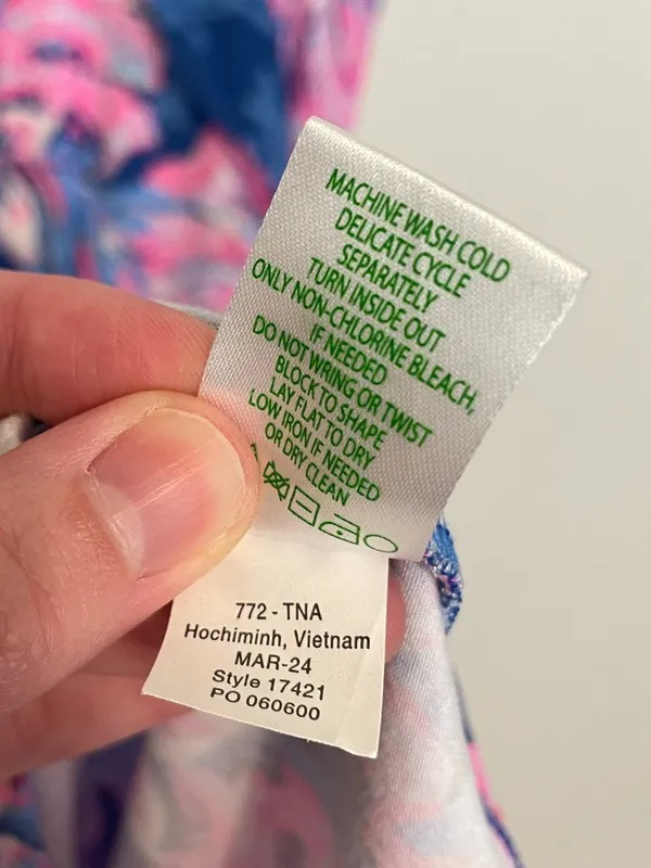 LILLY PULITZER Bryson Sleeveless Dress Multi for the Fans Blue Pink Faux Wrap L - Image 13