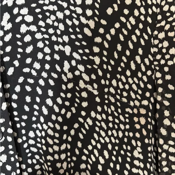 Zara Black and White Patterned Long Sleeve Dress,Size S - Image 11
