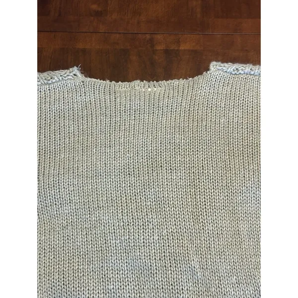 Vintage Bobbie Brooks Womens Sweater Beaded Floral Hand Knitted Cottage Cute Y2K - Image 7