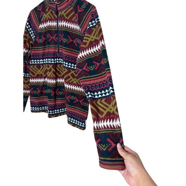Eddie Bauer Womens L Fleece Pullover Quarter Zip Multicolor - Image 4