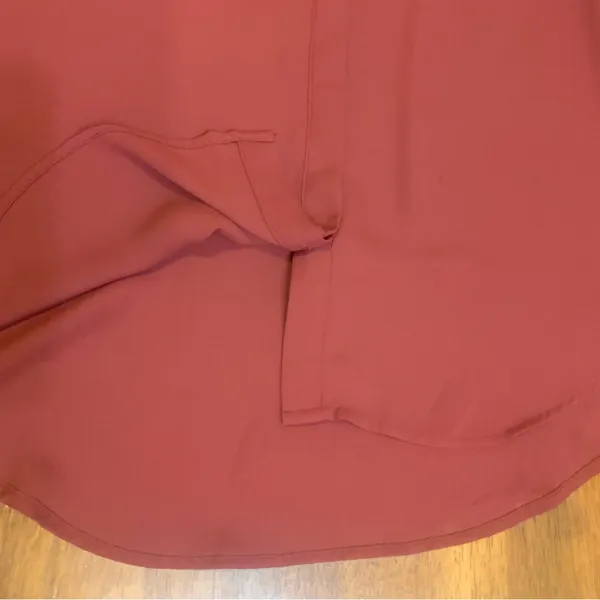 Apt. 9 Women's Blouse Large Burgundy Button Down LongSleeve - Image 4