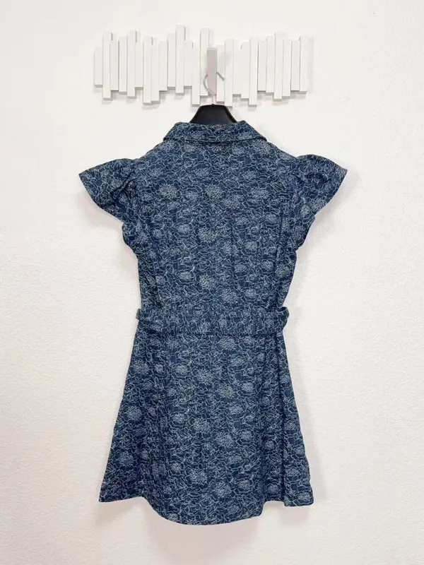 En Saison Eliana Floral Denim Cotton Mini Dress $150 Size Small - Image 7