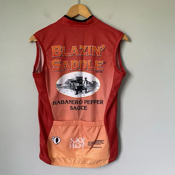 Pearl Izumi Blazin Saddle Habenero Pepper Sauce Cycling Jersey Sleeveless Size M - Image 2