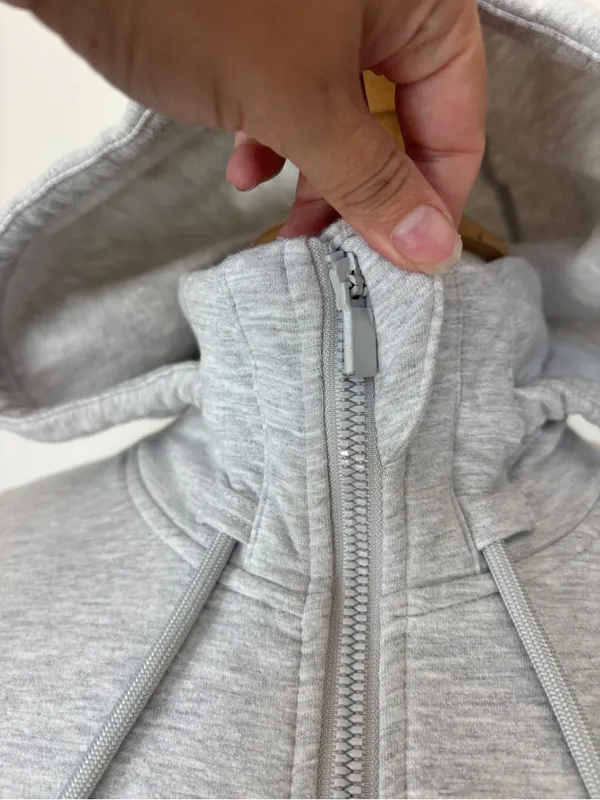 Yogalicious Light Gray Full-Zip Hooded Sweatshirt - Image 4