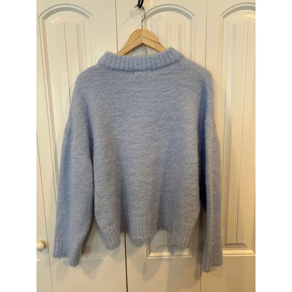 Free Assembly Blue Shimmer Mock Neck Sweater‎ Size XXL - Image 2