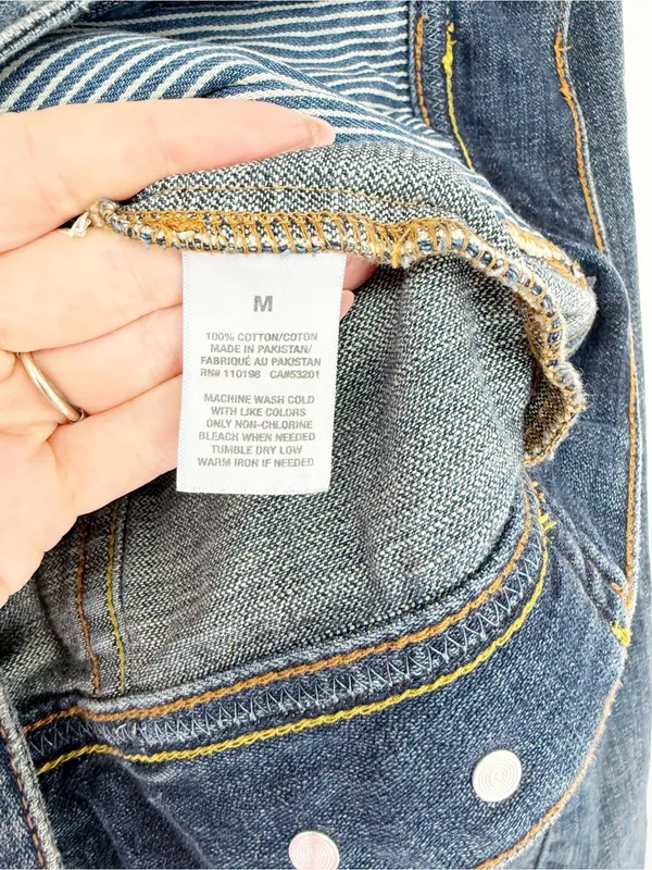 Vintage Aeropostale Stitched Denim Jacket Women's M Blue Boho - Image 8