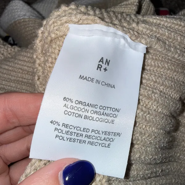 ANR+ Alp-n-Rock Sweater Women Small Tan White Stripe Good Organic Cotton Knit - Image 4