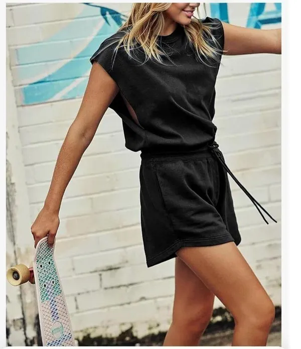 NEW Sleeveless Athletic Shorts Romper with Pockets XL - Image 2
