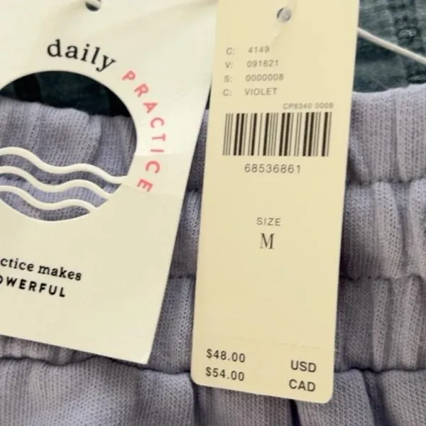 Anthropologie Daily Practice Violet Lounge Shorts Coastal Athleisure Size Medium - Image 6
