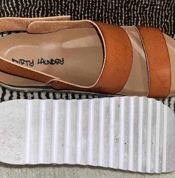 Dirty Laundry Lightweight Tan Platform Sandals - Image 2