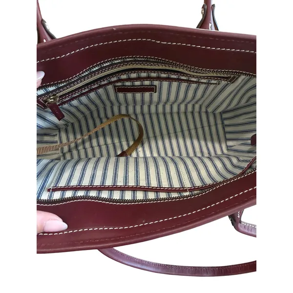 Dooney & Bourke Beacon Collection Matte Bordeaux Vacchetta Leather Shoulder Bag - Image 4