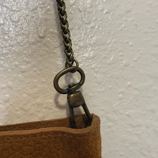 Free People Nicolette 100% Leather Crossbody Tan Croc Embossed Chain Strap - Image 5