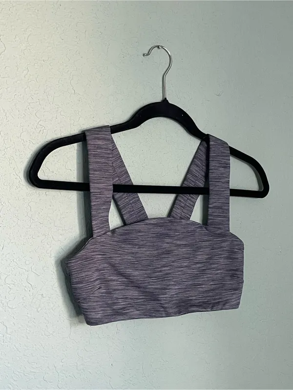 Outdoor Voices Freeform Sports Workout Bra Size XS Heathered Gray Unlined - Image 3