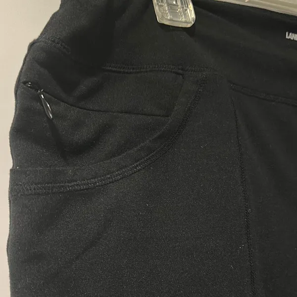 Lands' End wide leg Black sweat pants - Image 3