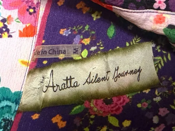 Aratta Silent Journey Mixed Floral Boho Tunic Top Ruffle Placket M Dopamine - Image 11
