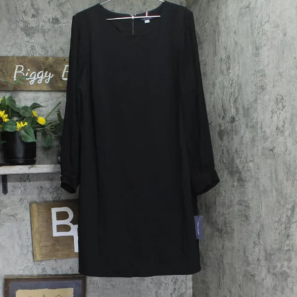 NWT Tommy Hilfiger Womens Plus Scuba Crepe Cocktail and Party Dress Black 20W - Image 3