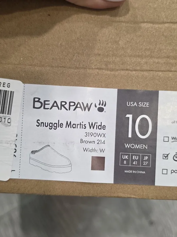 Bearpaw Women's Snuggle Martis Slippers Sz 10 WIDE Brown Faux Shearling Slip-On - Image 4