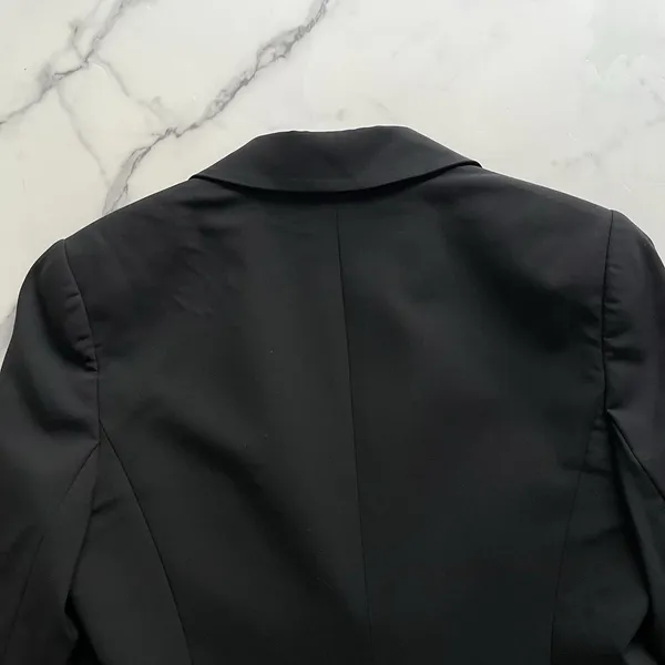 Theory Wool Blazer Black Size 12 Minimalist Quiet Luxury Old Money Jacket chic - Image 7