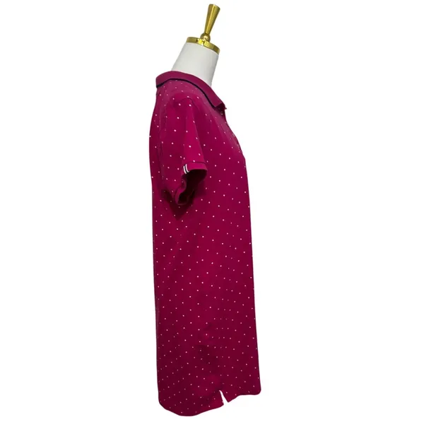 U.S. Polo Assn. Pink Polka Dot Polo Dress Short Sleeve Cotton Stretch Casual - Image 3