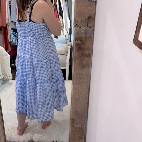 Time and Tru blue & white checkered maxi dress size XLarge - Image 2
