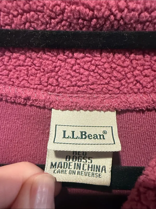 L.L.Bean fleece button down cardigan size large . Pink - Image 3