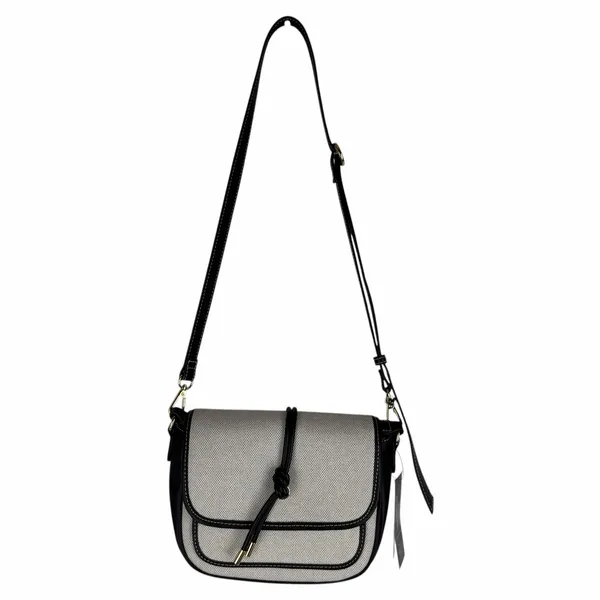 Nine West Birdi Canvas Shoulder Bag Crossbody Bag Black White - Image 12