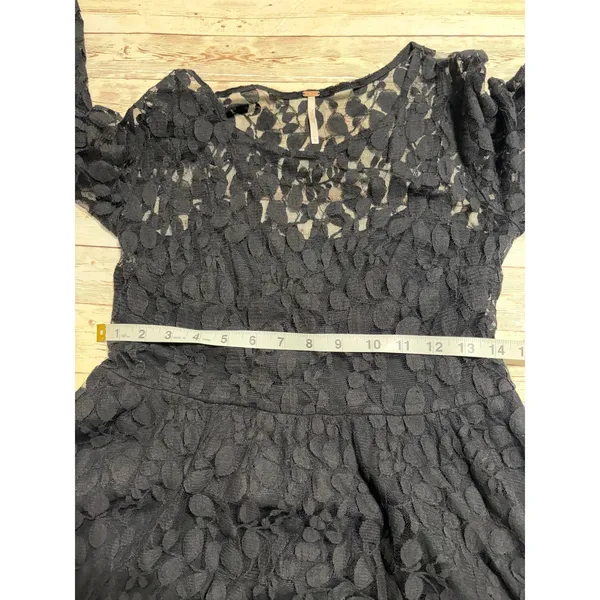 Free People Queens Love Floral Mesh Lace Dress SZ 6 Fit Flare Flowy Feminine LBD - Image 6