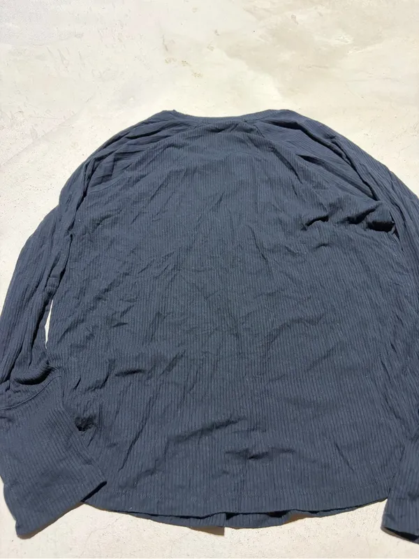 Aerie offline Black Long-Sleeve Ribbed Crewneck Shirt medium - Image 6