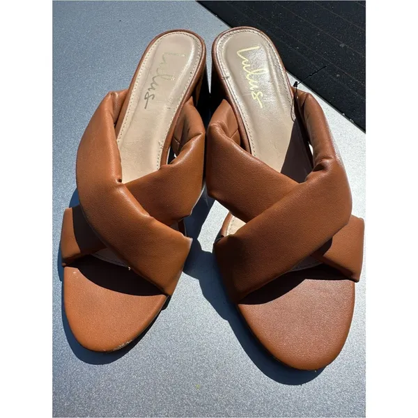 Women’s Lulus Braided heeled slides sandals mules open toe 8.5 - Image 10