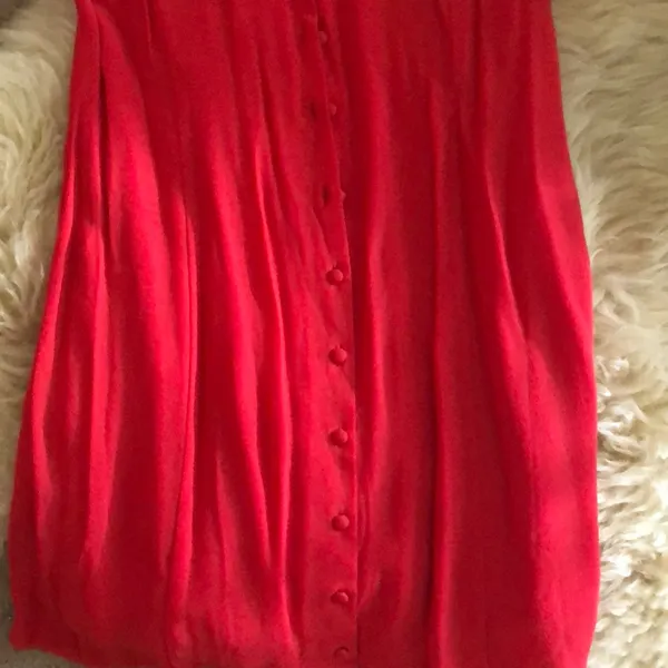 Coral Button Up Dress - Image 4