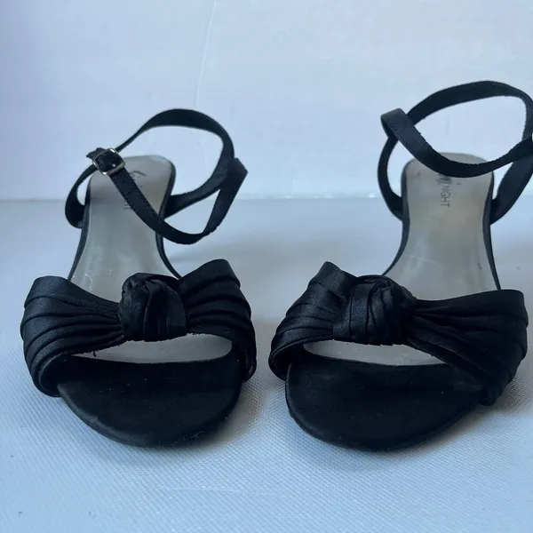 Fioni Nights Satin Kitten Heel Sandals Womens Size 8.5 Strappy Y2K Glam Cocktail - Image 3