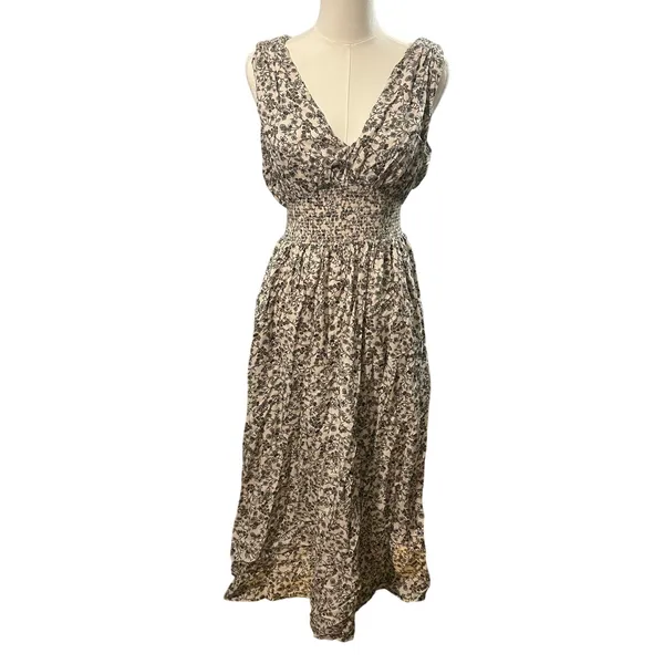 Old Navy brown floral maxi dress flattering Small Flowy - Image 2
