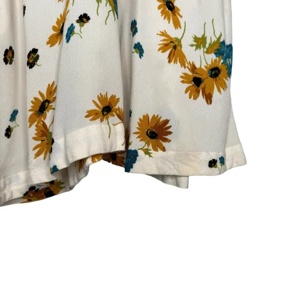 Free People Mini Dress Sunflower Striped 0 (XS) Rayon Flutter Sleeve Sundress - Image 4