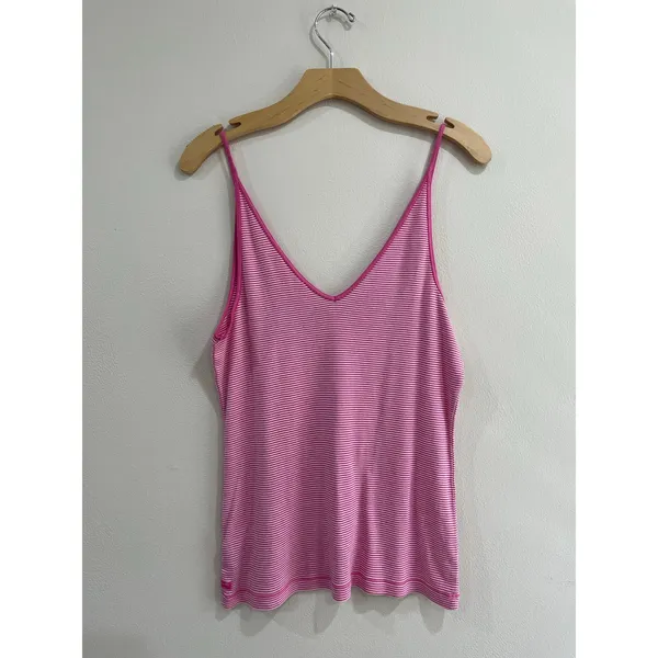 Polo Jeans Co Pink Stripe Tank‎ Top Cotton Modal Y2K Size XL - Image 2