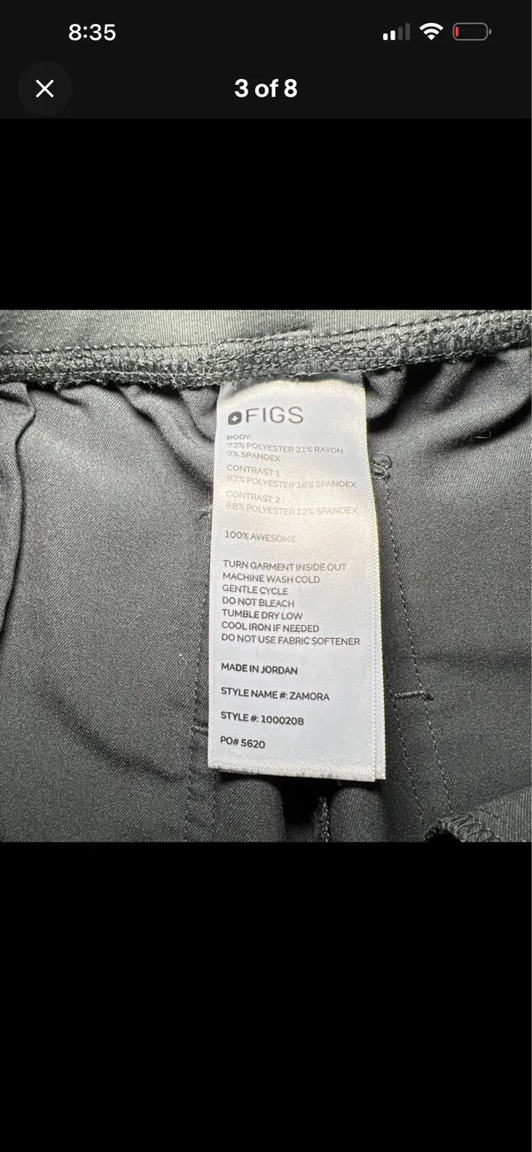 FIGS Zamora Scrub Pants Grey Jogger - Image 3
