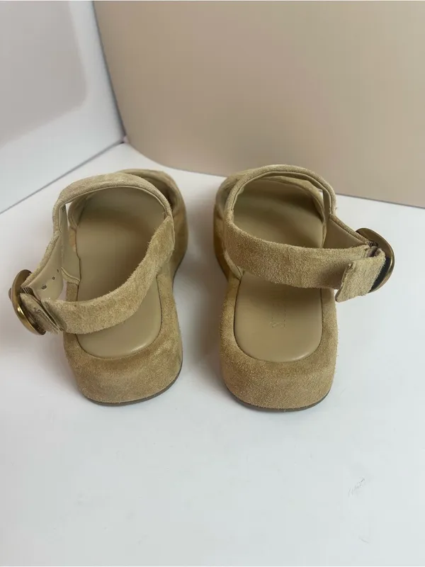 Steve Madden BARONI Natural Suede Leather Platform Sandals Beige Sz 7 Minimalist - Image 6