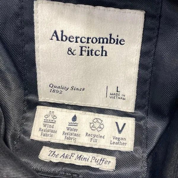 Abercrombie & Fitch Women's Black Long Sleeve Quilted Puffer Coat Jacket Size L - Image 4