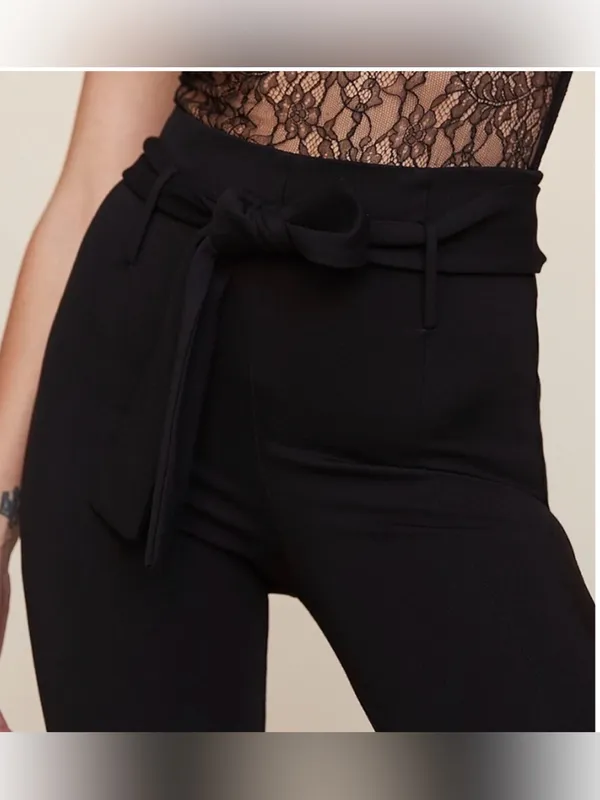 LPA High Waisted Belted Leggings Small Black Party Going Out City Chic Minimal - Image 5