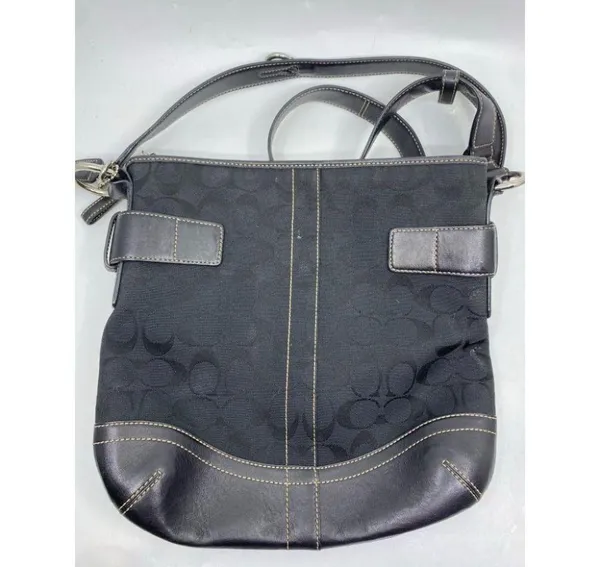 Coach Black Jacquard Fabric Signature Crossbody - Image 7
