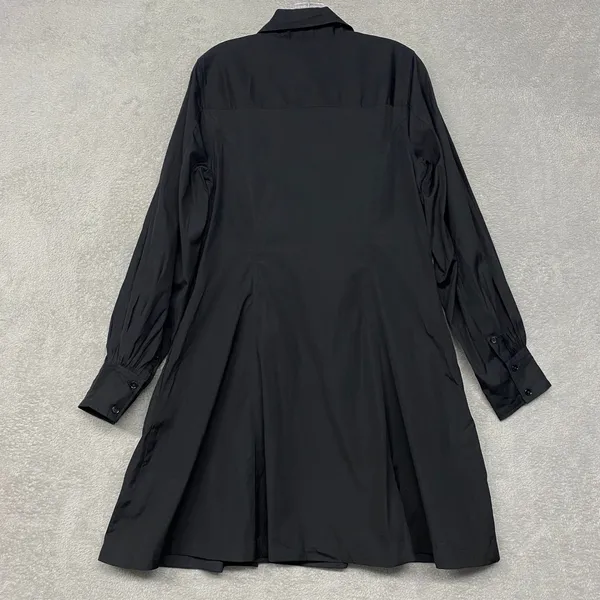 Madewell Dress 8 Black Seamed Long Sleeve Mini Poplin Shirtdress Pockets‎ NV025 - Image 10