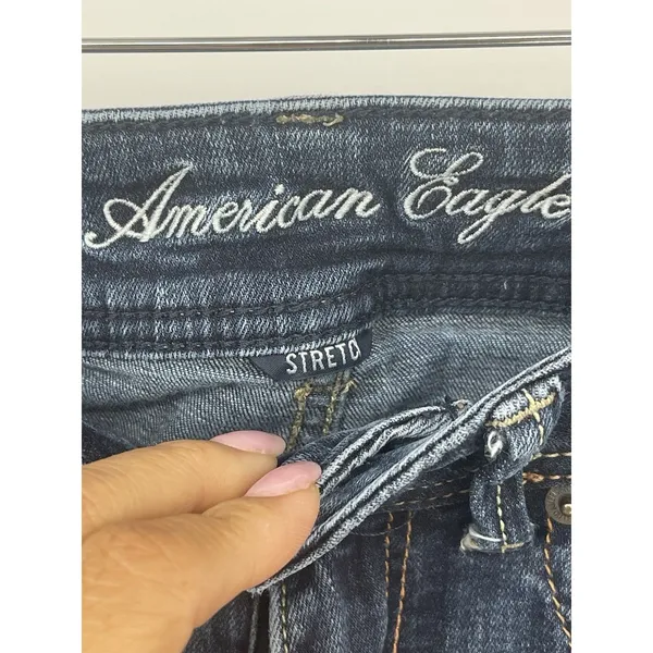 AMERICAN EAGLE ORIGINAL BOOT CUT WOMENS JEANS‎ Size 6 DARK BLUE Q0006 - Image 2
