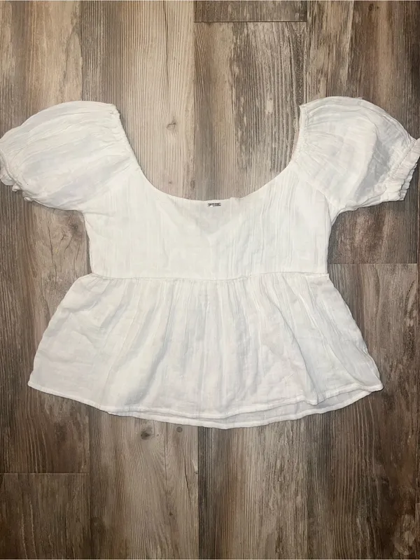 Volcom White Peasant Peplum Blouse - Image 6