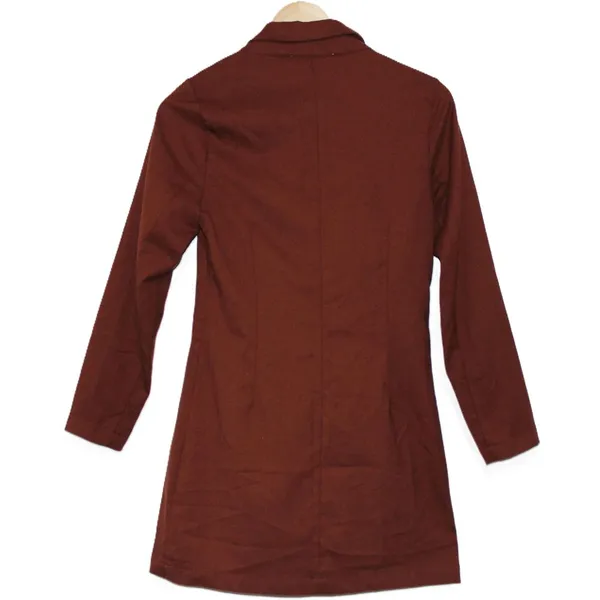 Womens Abercrombie & Fitch Burgundy Red Long Sleeve Trench Coat Jacket Size S - Image 2