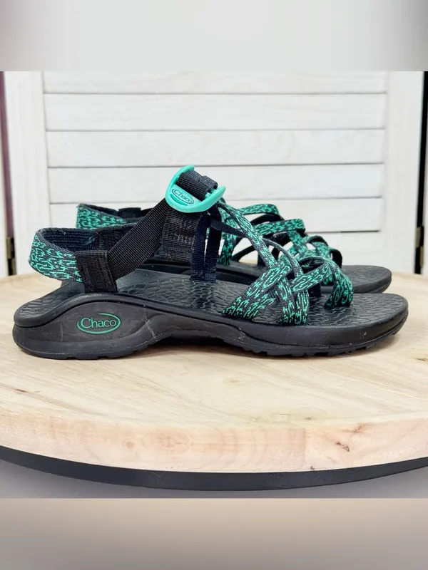 Chacos Updraft X2‎ Northern Lights Strappy Sandals Teal Black Women 7 Outdoor - Image 2