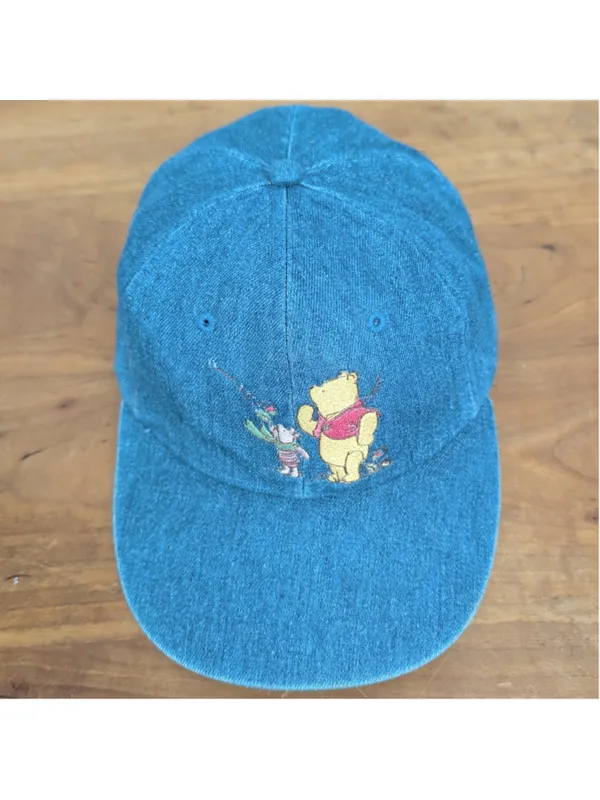 Vintage Disney Winnie the Pooh & Piglet Denim Baseball Cap - Image 3