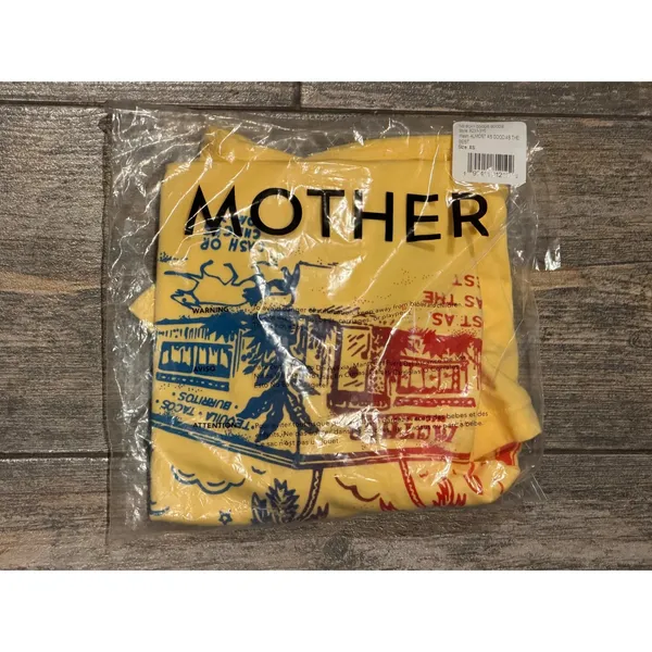 Mother The Boxy Goodie Goodie Yellow‎ Graphic T-Shirt Almost As Good As Best XS - Image 4