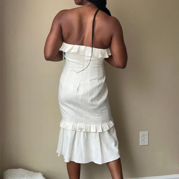 Antonio Melani White Sofia Strapless Midi Dress Size 8 - Image 4