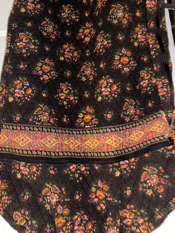 Vera Bradley Garment Black Bag with Colorful Floral & Plaid Pattern - Image 5